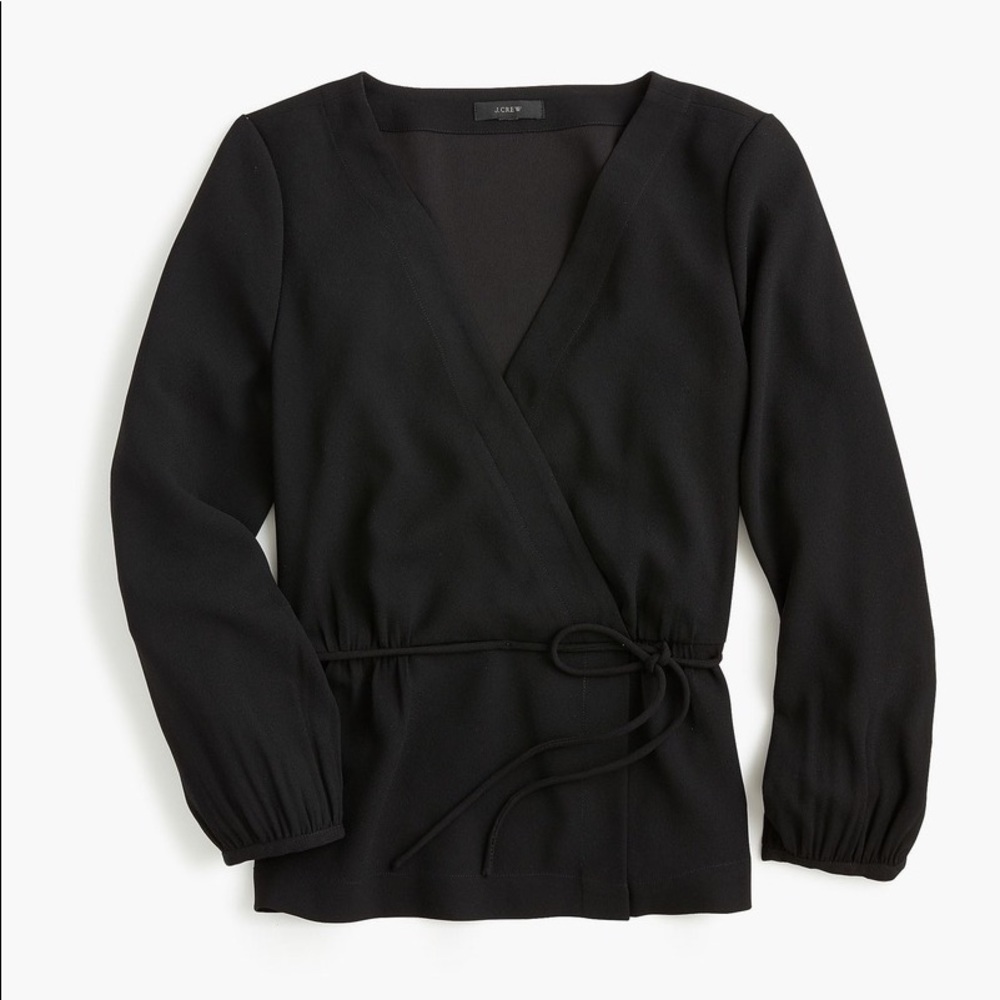 J. Crew faux-wrap drapey crepe top